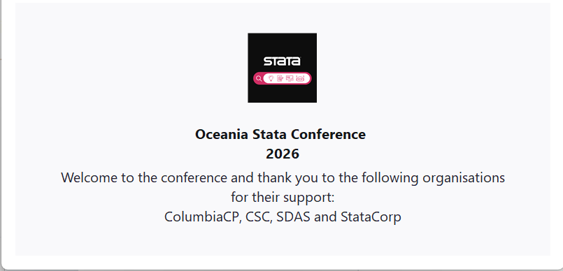 Conference welcome screen